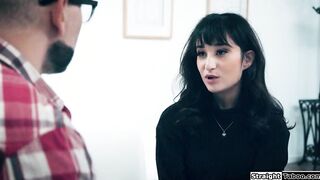 Stepdad lets latina babe suck his cock
