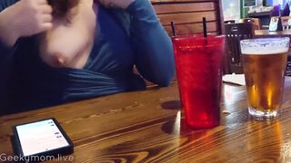 Flashing older cougar shows her Mom body around downtown