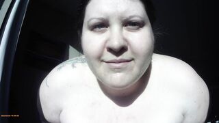 Having Fun with my hooters into the sun, showing off my adorable stoner neighbour