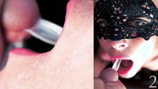 12 Spurt Cum into Mouthful! Audible SPLASH!