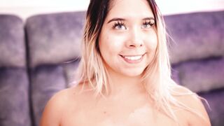 Beauty chubby woman eager for sex masturbates with her lush
