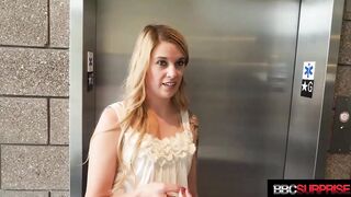 First Interracial Ever! Texas Blonde Holly Milks Long Dark Penis!
