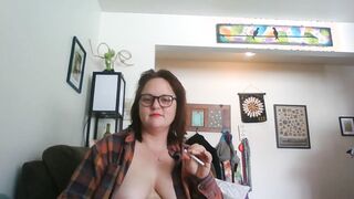 Watching Own Porn Masturbating and Smoking.