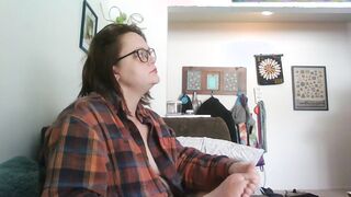 Watching Own Porn Masturbating and Smoking.