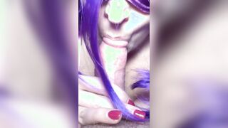 Amateur cougar with Huge Boobs and Purple Hair offer the best Oral Sex he can only last a few minutes