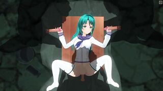 3D ANIME college bimbos is serving a sentence into the basement