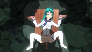 3D ANIME college bimbos is serving a sentence into the basement