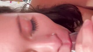 Dark Haired Offer Sloppy Fellatio & Gets Face Banged! with Handcuffs on