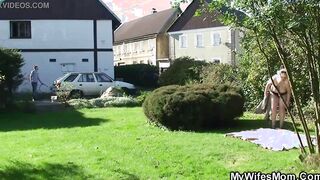 Huge breasts mother inside law cheating sex outdoor