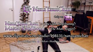 bimbos into Sensory deprivation shibari-play; Strappado bound & hogtied suspension with sex toy -FreeVer