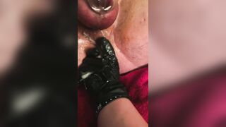 Caged sissy gets fingers