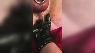 Caged sissy gets fingers