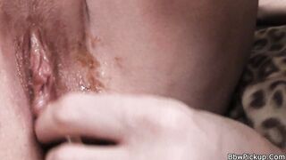 Stranger licks and fucks her bald fat hole