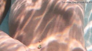 Lidia Skukoha masturbates into the swimming pool