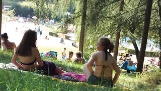 Candid 18 year old with tight ass, two young Girls changing clothes