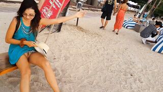 NO PANTIES at Beach Party # Flashing in Outdoor
