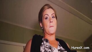 stepmom helps son to cum