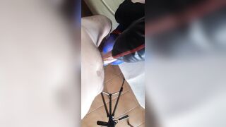 Stupid submissive mom tied and blindfolded throated on high heels into a super sexy oral POV action