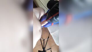 Stupid submissive mom tied and blindfolded throated on high heels into a super sexy oral POV action