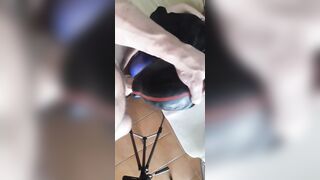 Stupid submissive mom tied and blindfolded throated on high heels into a super sexy oral POV action