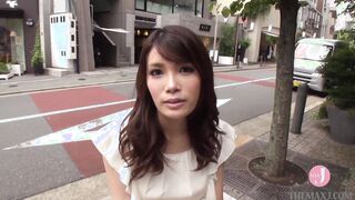 Akemi's g-string butt is spanked, her twat is stretched open