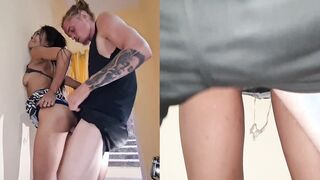 Get squirted and creampied by neighbour on the balcony