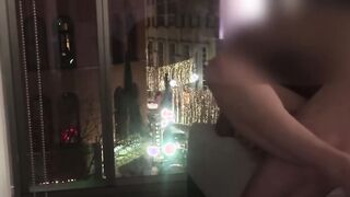 Ex-Wife meets bro at bar while out of town on business and fucks inside front of window for world to
