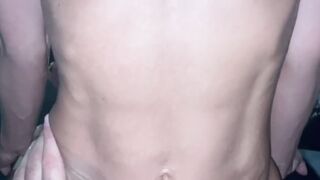 Muscular Latino ride on top of a penis abs flexing veins popping