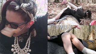 Cougar Piggy Masturbates outdoor