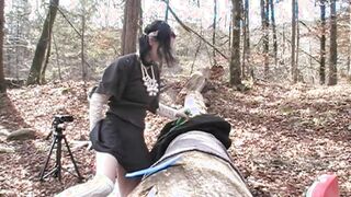 Cougar Piggy Masturbates outdoor