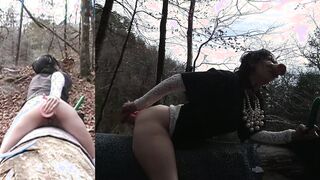 Cougar Piggy Masturbates outdoor