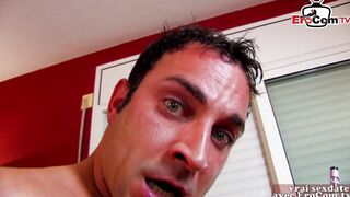 Slender french blonde cougar gets anal and amateur facial