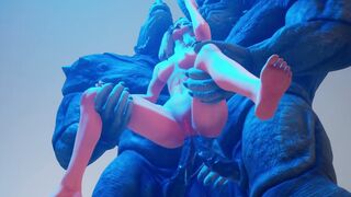 Furry with long sex toys | double analIn