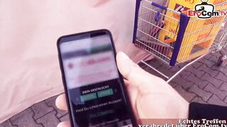 German blonde pick up at the street for outdoors POV