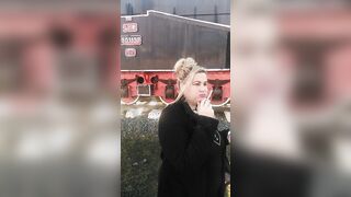I smoke inside the train station