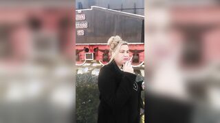 I smoke inside the train station