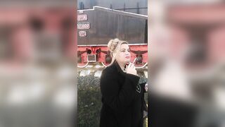 I smoke inside the train station