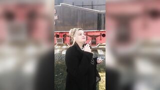 I smoke inside the train station