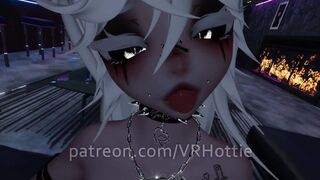 Vulgar Goth Skank Wants To Riding You Hardcore Fishnets Piercings point of view Lap Dance VRChat Metaverse