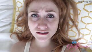 Slim Amateur red haired with tiny melons & braces gets cunt