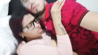 dark hair with long natural boobies fucks deliciously and without a