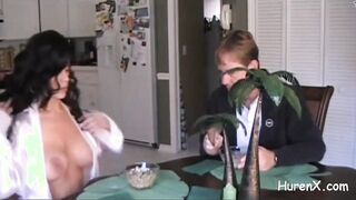 he likes to bath tub his penis on her