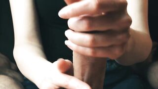 Cougar Skilled hands makes cum huge penis 4k