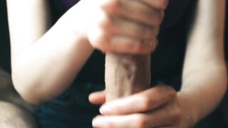 Cougar Skilled hands makes cum huge penis 4k