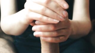 Cougar Skilled hands makes cum huge penis 4k