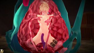 Princess Knight has Ruthless Sex with Licking-monster [3D Anime, 60FPS,