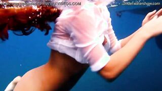 Vulgar sweet Cutie inside the pool and lesbos into sea