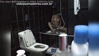 Spotted of a young dark haired masturbating her twat inside the