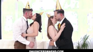 DaughterSwapHD.com - 2 19 Year Old Daughters Sex Party With Their Real Dads