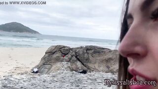 Melissa Lisboa fucking lovely on the naked beach with hubby,
